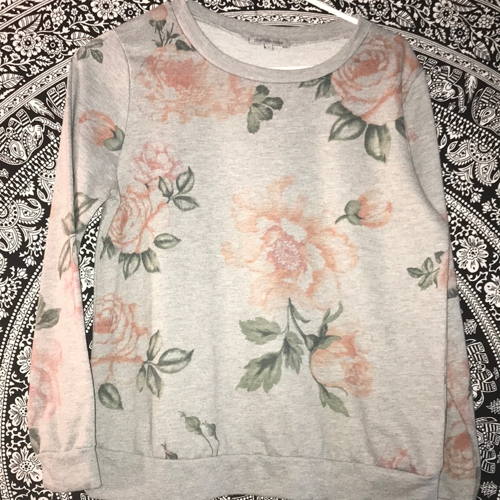Charlotte Russe rose long sleeve shirt